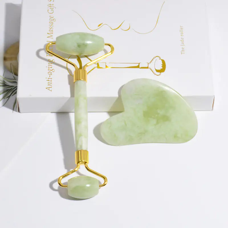 Jade Roller & Gua Sha Set – Facial Massage Tool Gift Box